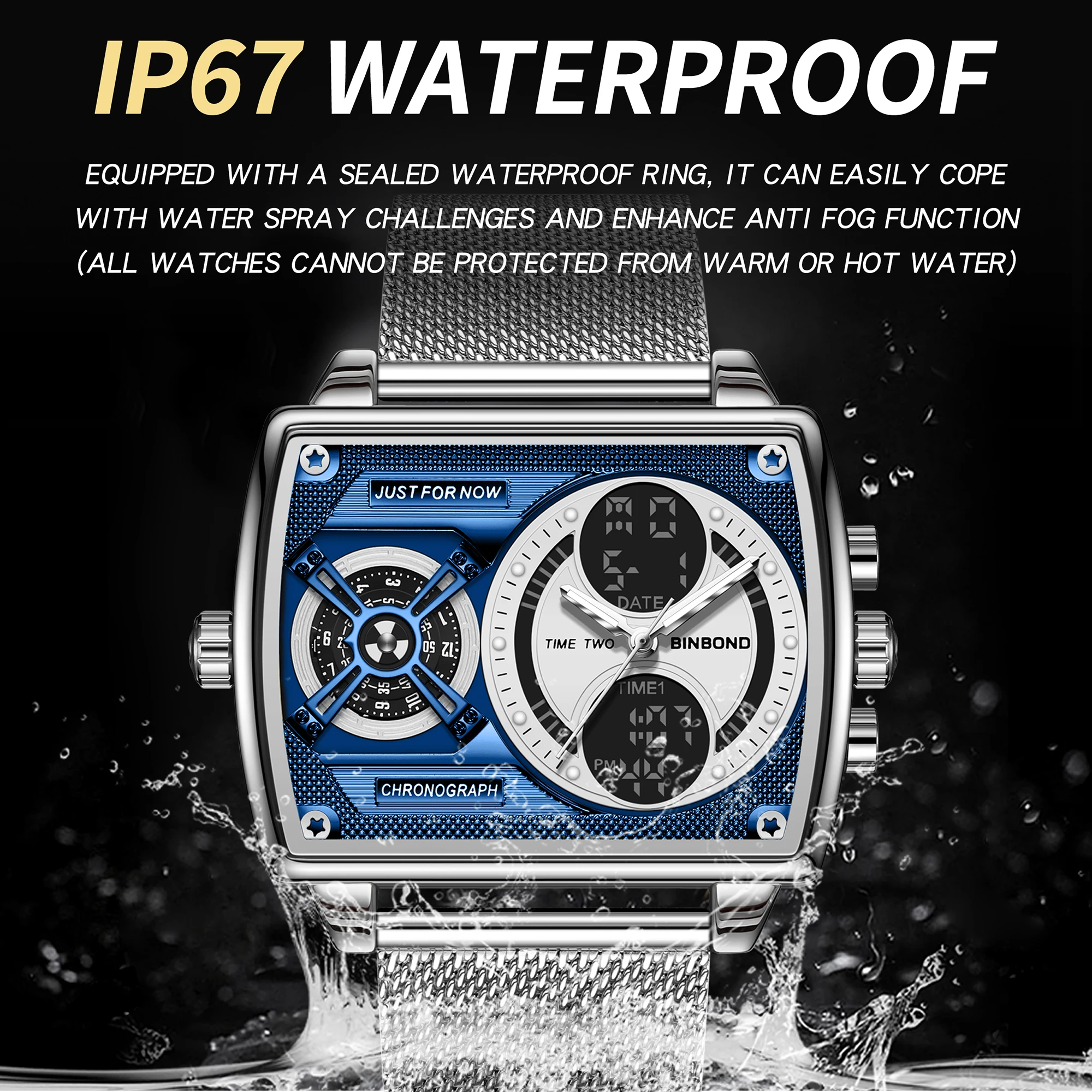 BINBOND Orginal Men's Multi-Functional Quartz Watches Luxury Precise Luminous Waterproof Chronograph Watch Dropshipping +Box