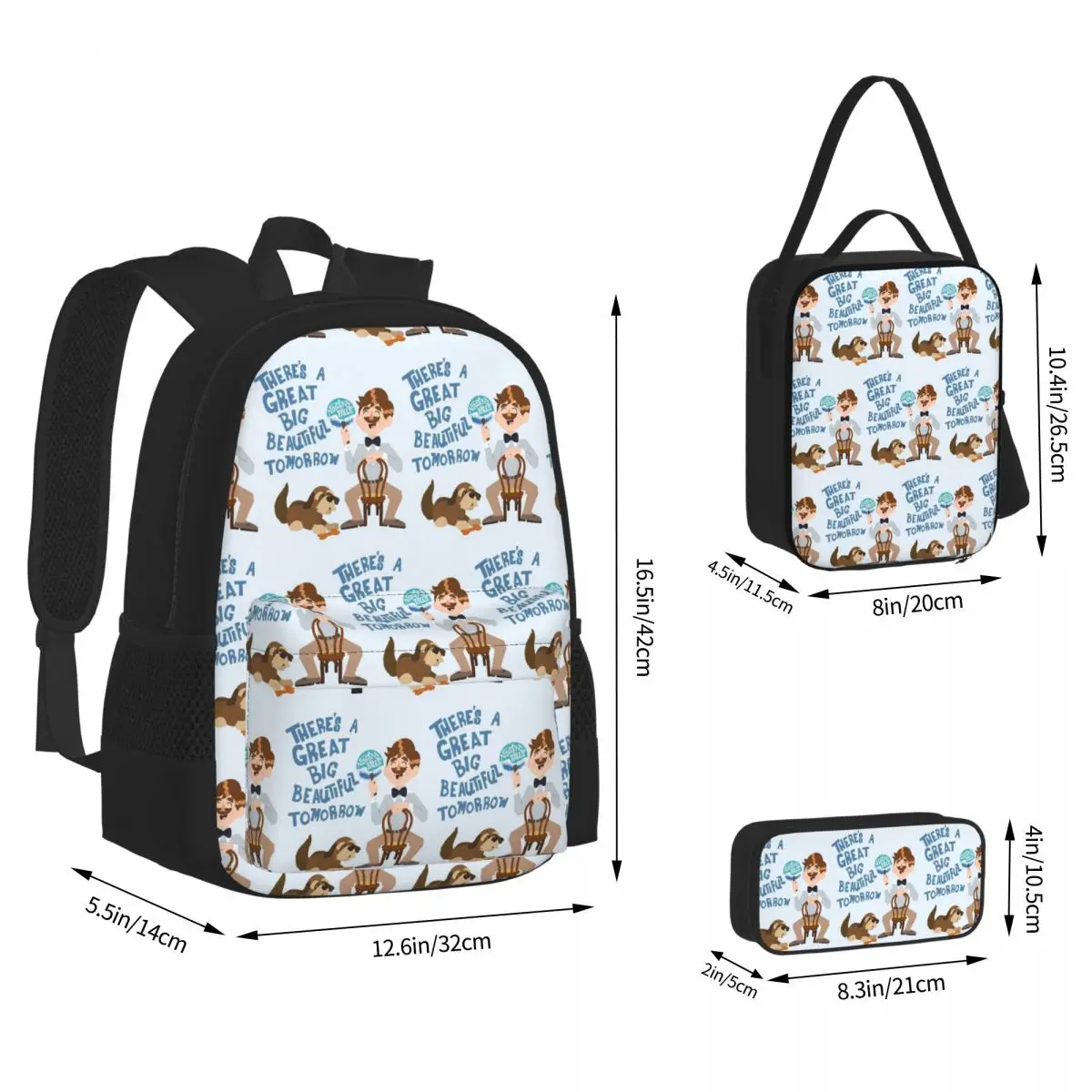 Man Has A Dream Backpacks Children Bookbag School Bags Rucksack Lunch Bag Pen Bag Three-Piece Set