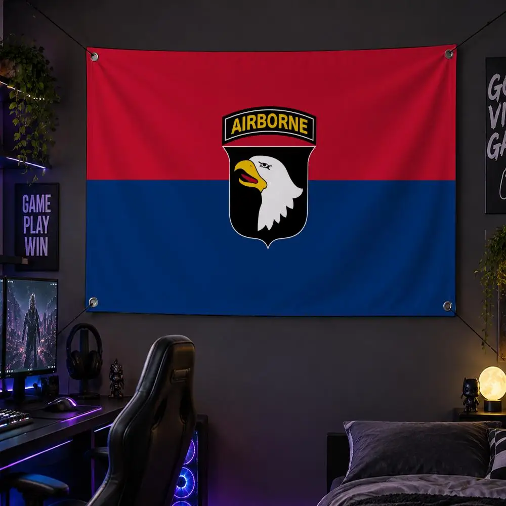 Military 1-101st Airborne Division Flags Banner Decor for Bedroom,Garden,Party,Club,Gaming Room,Garage Fan Gift