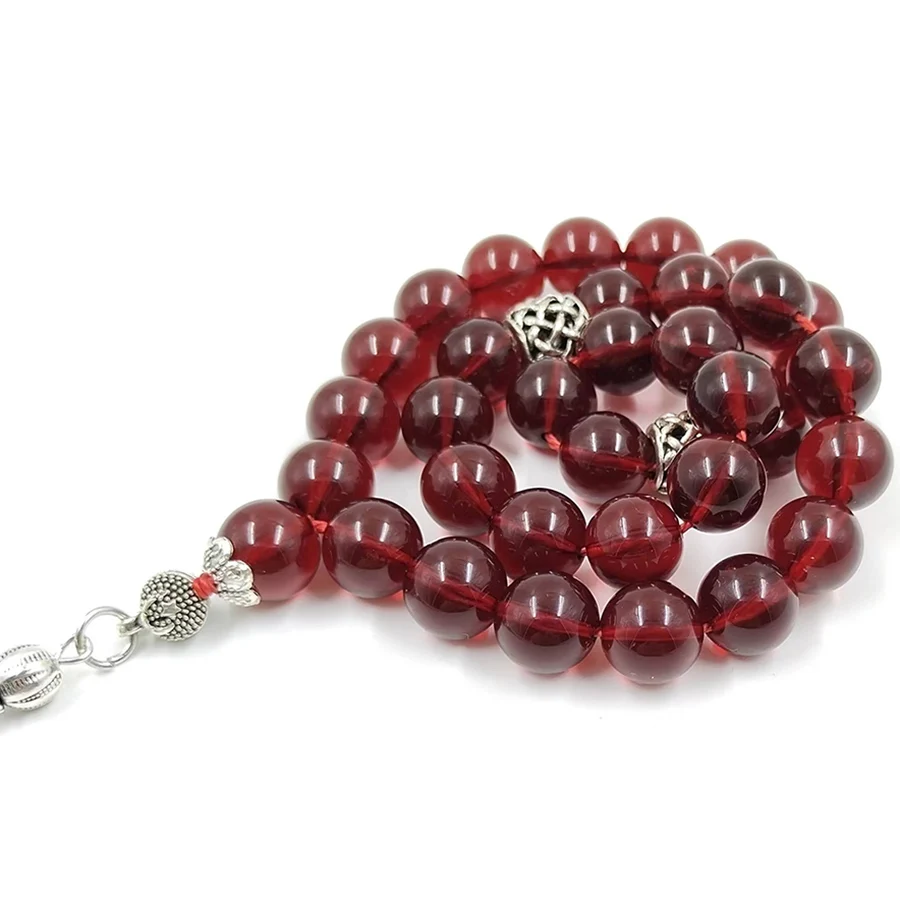 Tasbih Red Resin muslim prayer beads islamic fashion Bracelets ramadan Eid gift arabic accessories on hand misbaha