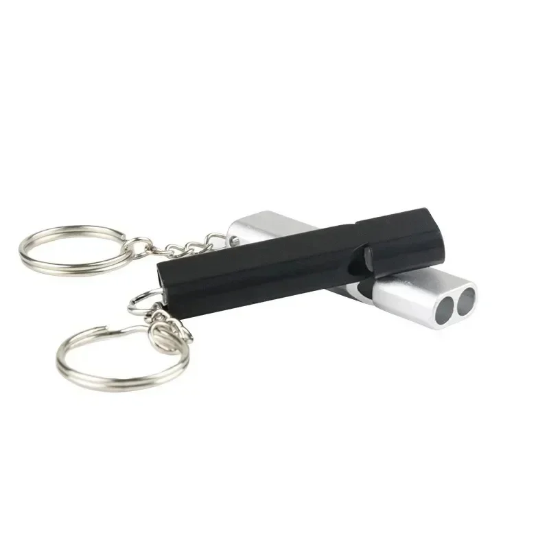 1-4pcs Dual Frequency Survival Whistle Flat Metal Whistle For Outdoor Hiking Climbing Emergence Whistle Cheerleading Souvenirs