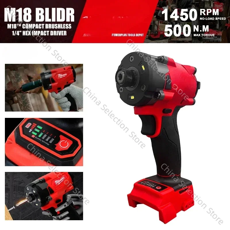 Brushless Impact Driver 300NM 18V Motor Cordless Rechargeable Lithium Battery 1/2 Impact Wrench Screwdriver Power Tool