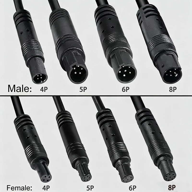 1/2/3m 4 5 6 8core Male to Female Cord Car Rear View vehicle DVR Camera Extension connector Cable cord HD Monitor Camera Wire