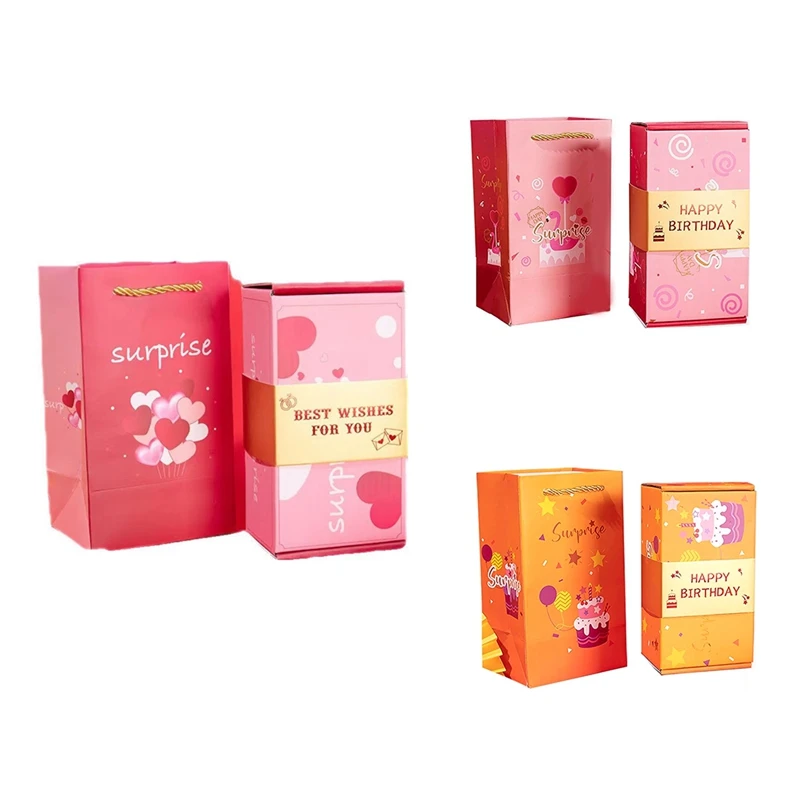 

Взрывная подарочная коробка для денег, сюрприз, коробка для розыгрышей на день рождения, рулон денег, подарочная коробка для наличных, простой в использовании C