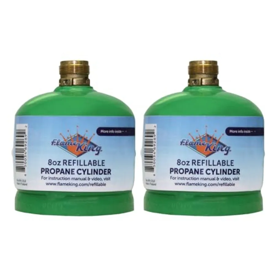 FK-0.5LB-2 1/2LB Refillable Empty Propane Cylinder Tank for Small Propane Lamps Lanterns and Camp Stoves (2-pack)