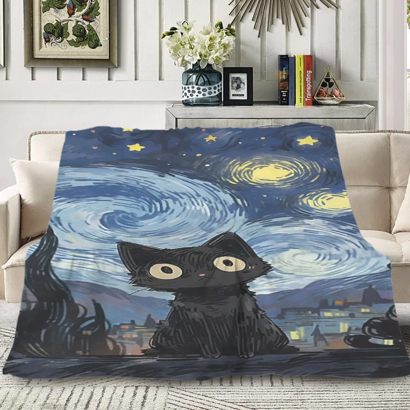 

Custom Blanket Cat Sofa Winter King Size Blanket Fluffy Soft Blankets for Winter Microfiber Bedding Warm Knee Bed Fleece Anime