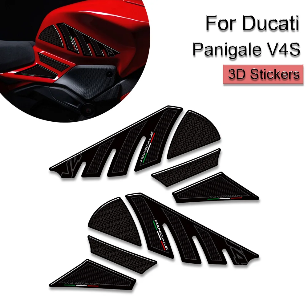 

Tank Pad Side Grips Gas Fuel Oil Kit Knee Fairing Fender Stickers For Ducati Panigale V4 S V4S Protector Decals 2025
