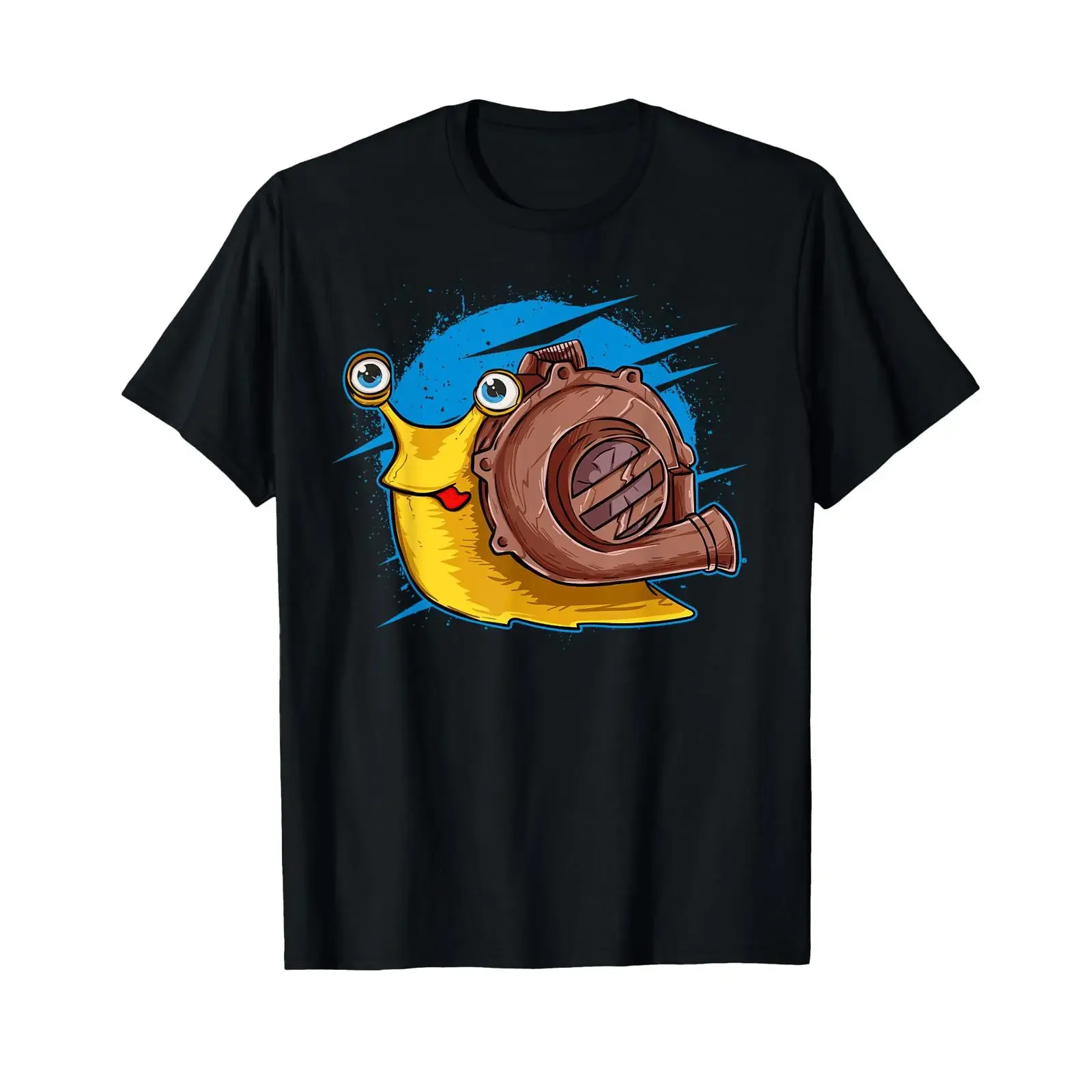 Turbo Snail Funny Boost Car Engine Steam Punk Style T Shirt vintage Washed Versatile Slightly Comfortable Soft Breathable