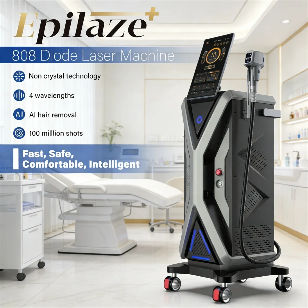 Perfectlaser Newest Non-Crystal Design 4 Wavelength 808nm 940nm 1800W Diode Laser Hair Removal Machine AI Skin Analyze for Salon