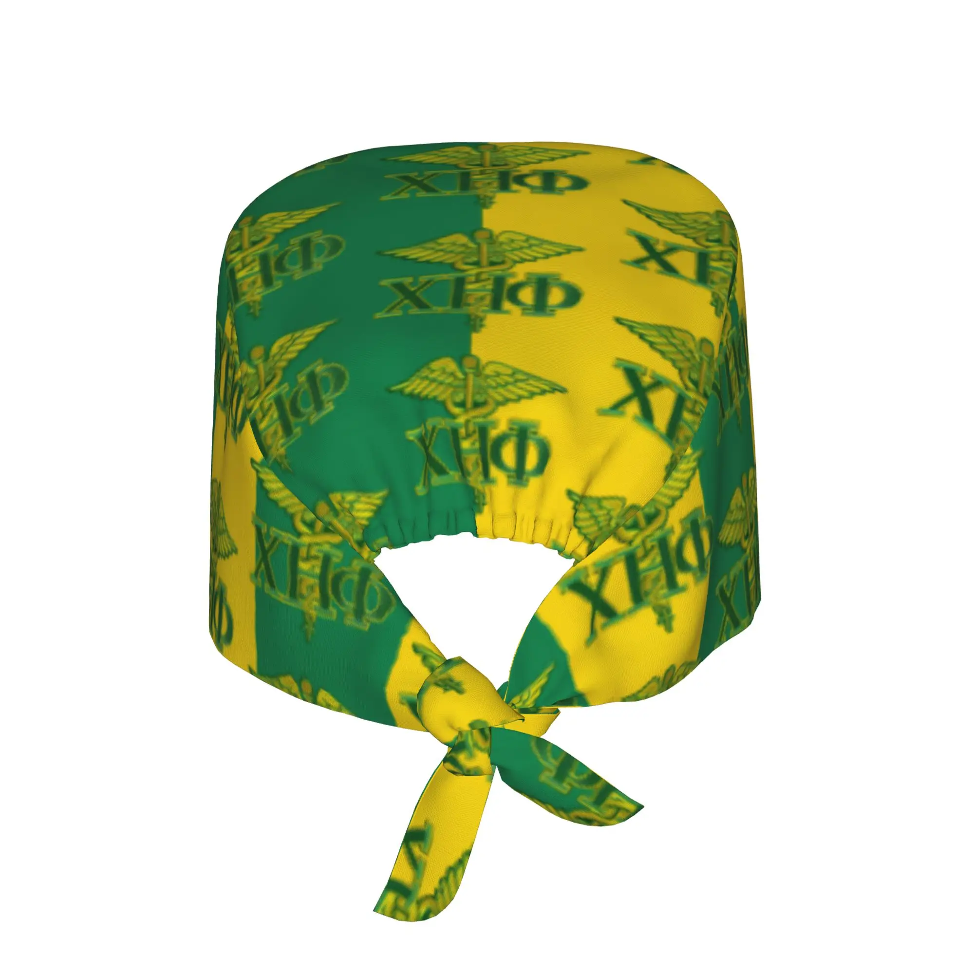 CHI ETA PHI Sorority Nurse 1932 Scrubs Cap Surgical Hats Women Men Green and Yellow Operating Room Cap Nursing Cap Lab Works Hat