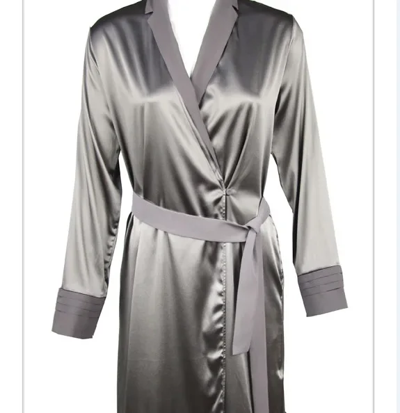 

Newest 100% Silk Long Robe For Women silk sleepwear