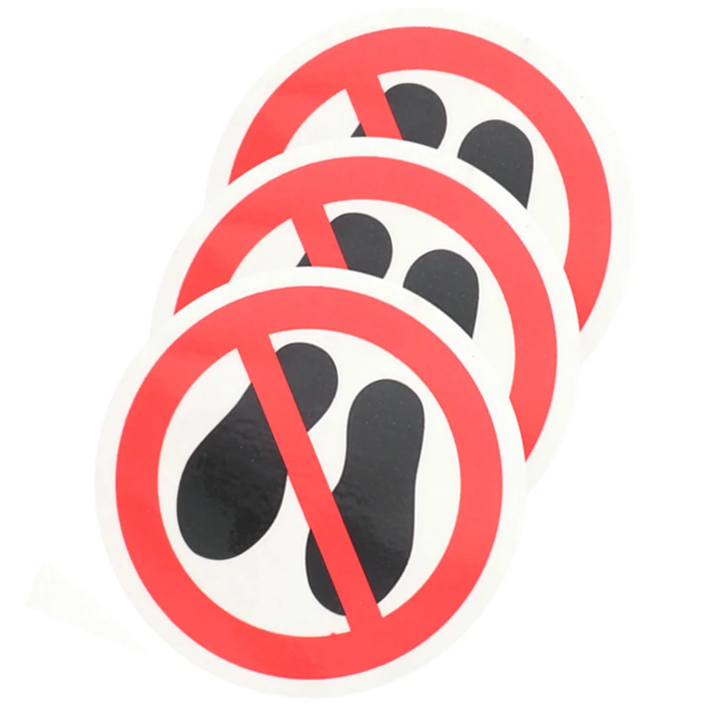 3-delige stap niet op stickers Veiligheidswaarschuwingsbord Touch-stickers Let op gevaar Stepping Pet Label