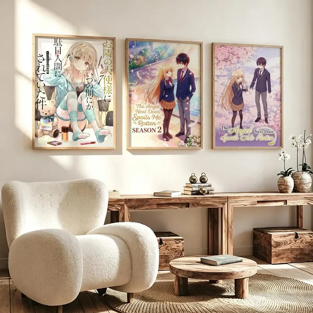 anime The Angel Next Door Spoils Me Rotten HD Waterproof Self Adhesive Wall Art Print Decor for Bedroom Living Room Gift