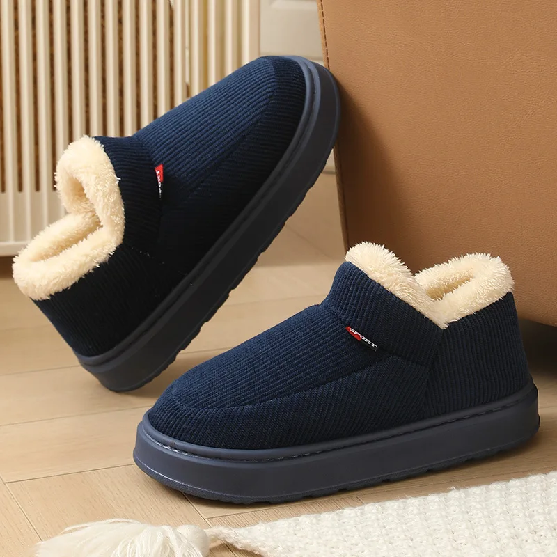 Unisex Winter-Plüsch-Schneestiefel mit Warmer Dicker Sohle für Innen- und Außenbereich Rutschfeste Hausschuhe – Detail 11
