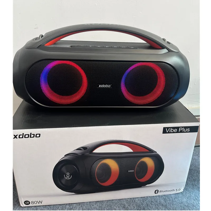 XDobo Vibe Plus 80W high-power portable wireless Bluetooth speaker RGB subwoofer stereo surround sound TWS party karaoke speaker