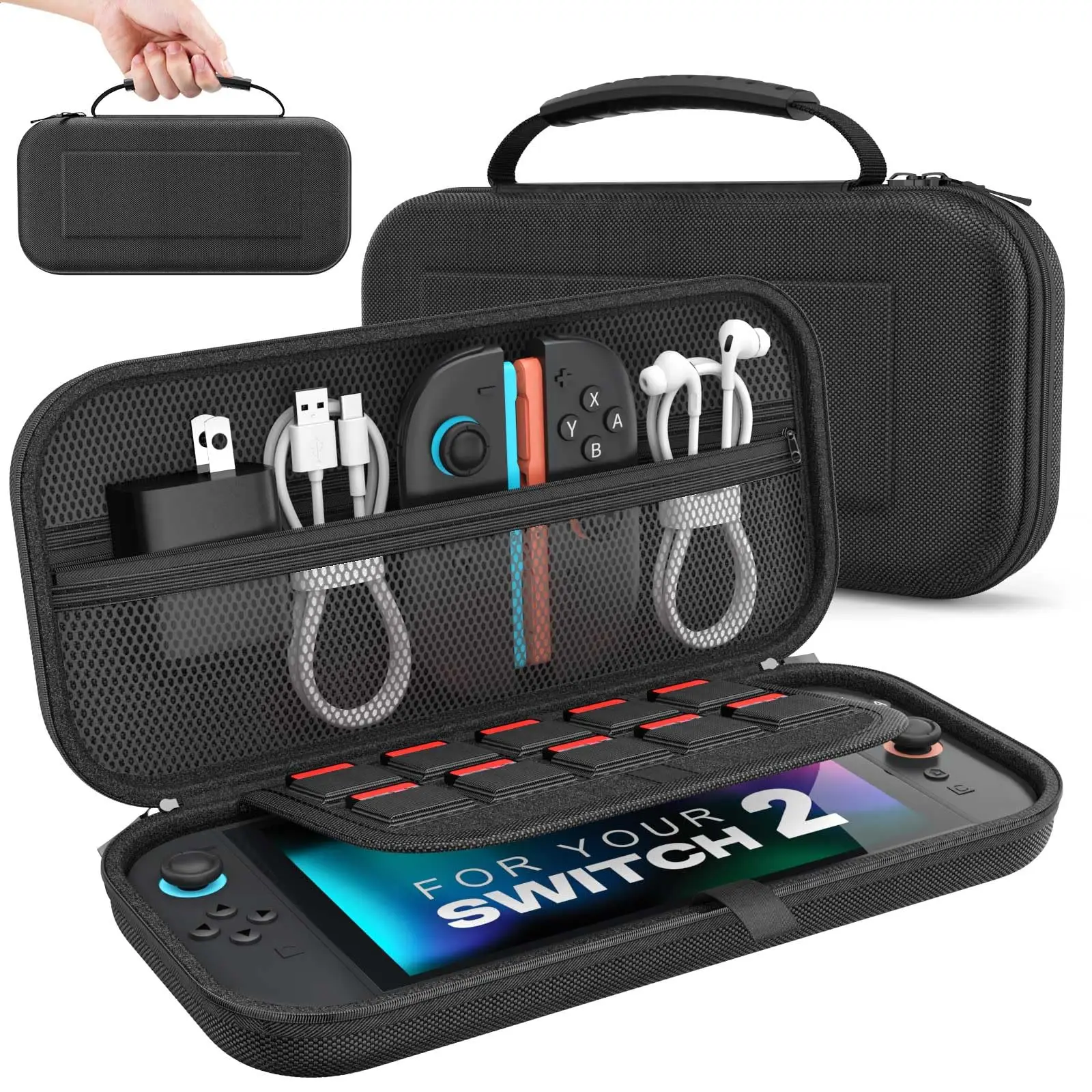 Carrying Case for Switch 2 2025, Protective Hard Shell Portable