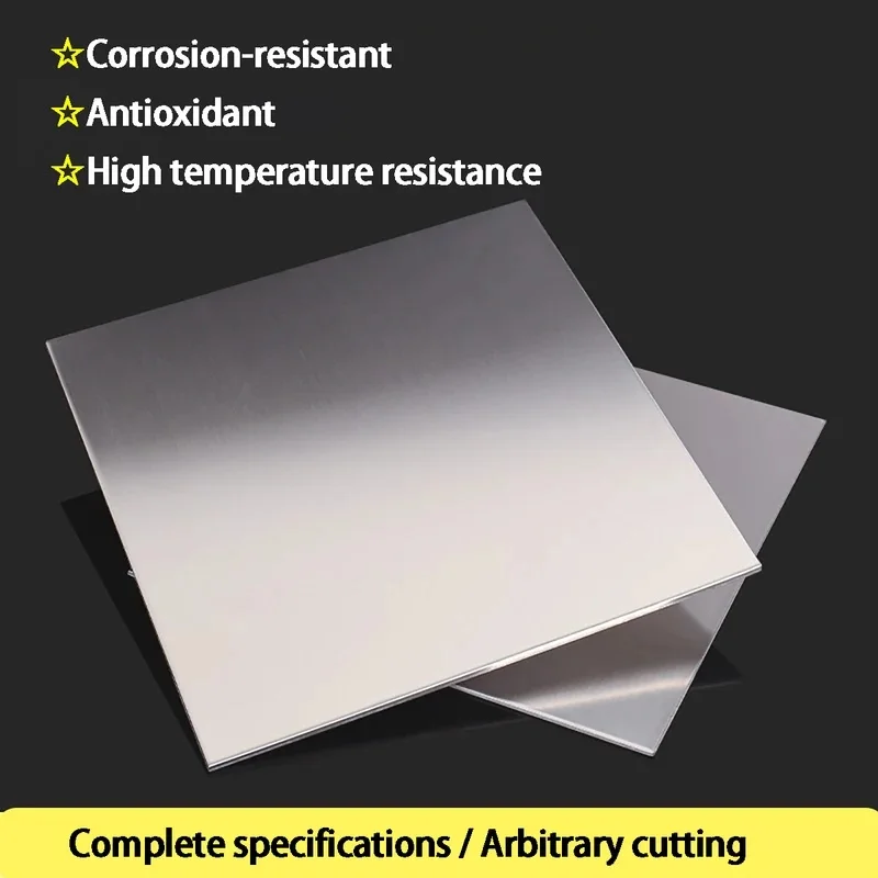 304 Stainless Steel Flat Square Plate Brushed Polished Sheet Thick 0.3/0.5/0.8-3mm natural color 100x100 150x150-500x500mm