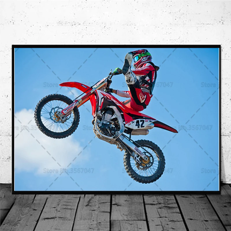 Freestyle Moto Cross Racing Poster Motocross Canvas Painting Posters and Prints Wall Art for Living Room Home Decor No Frame