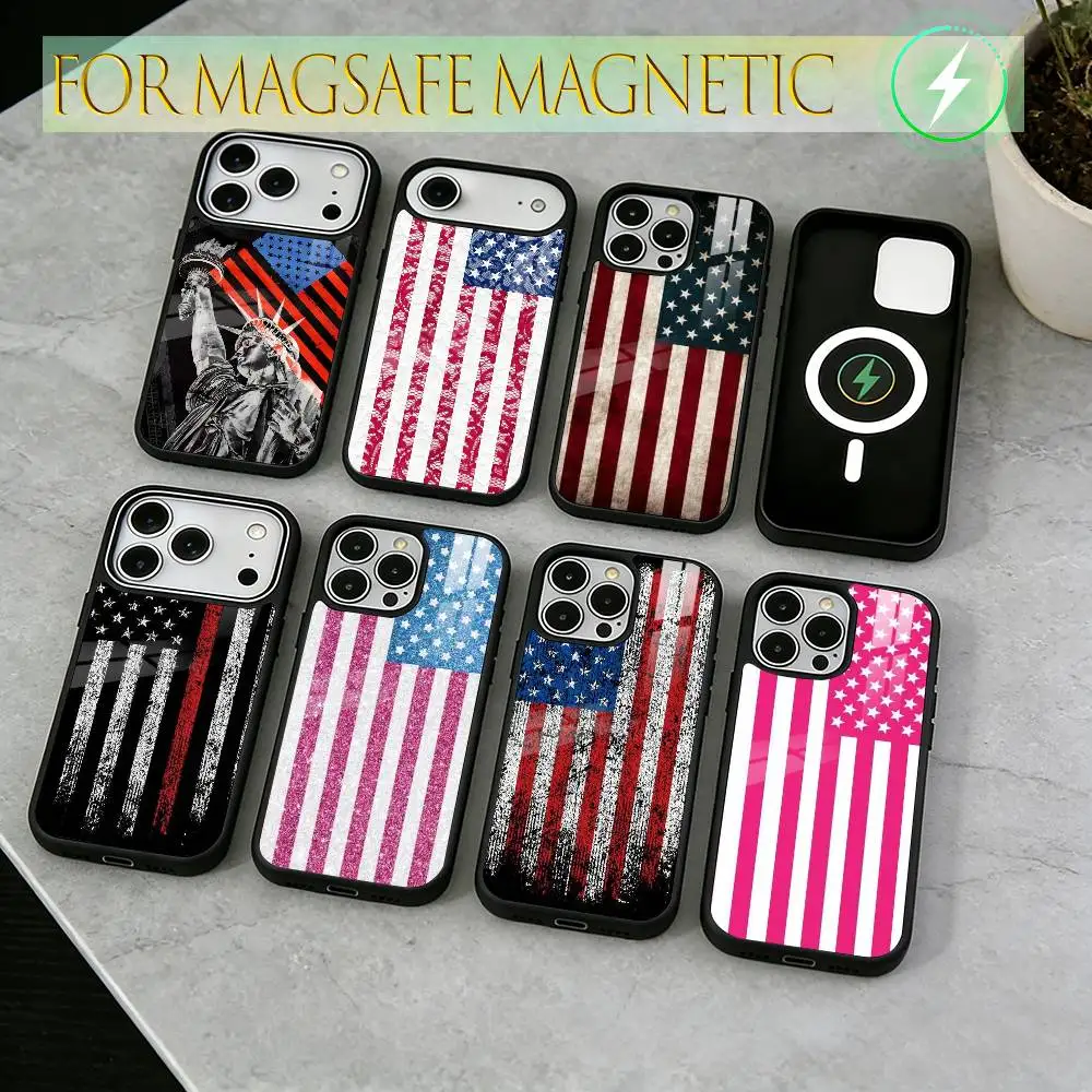 

Чехол для телефона из США для iPhone 17, 16, 15, 14, 13, 12, 11 Plus, Pro, магнитный, для беспроводной зарядки Magsafe