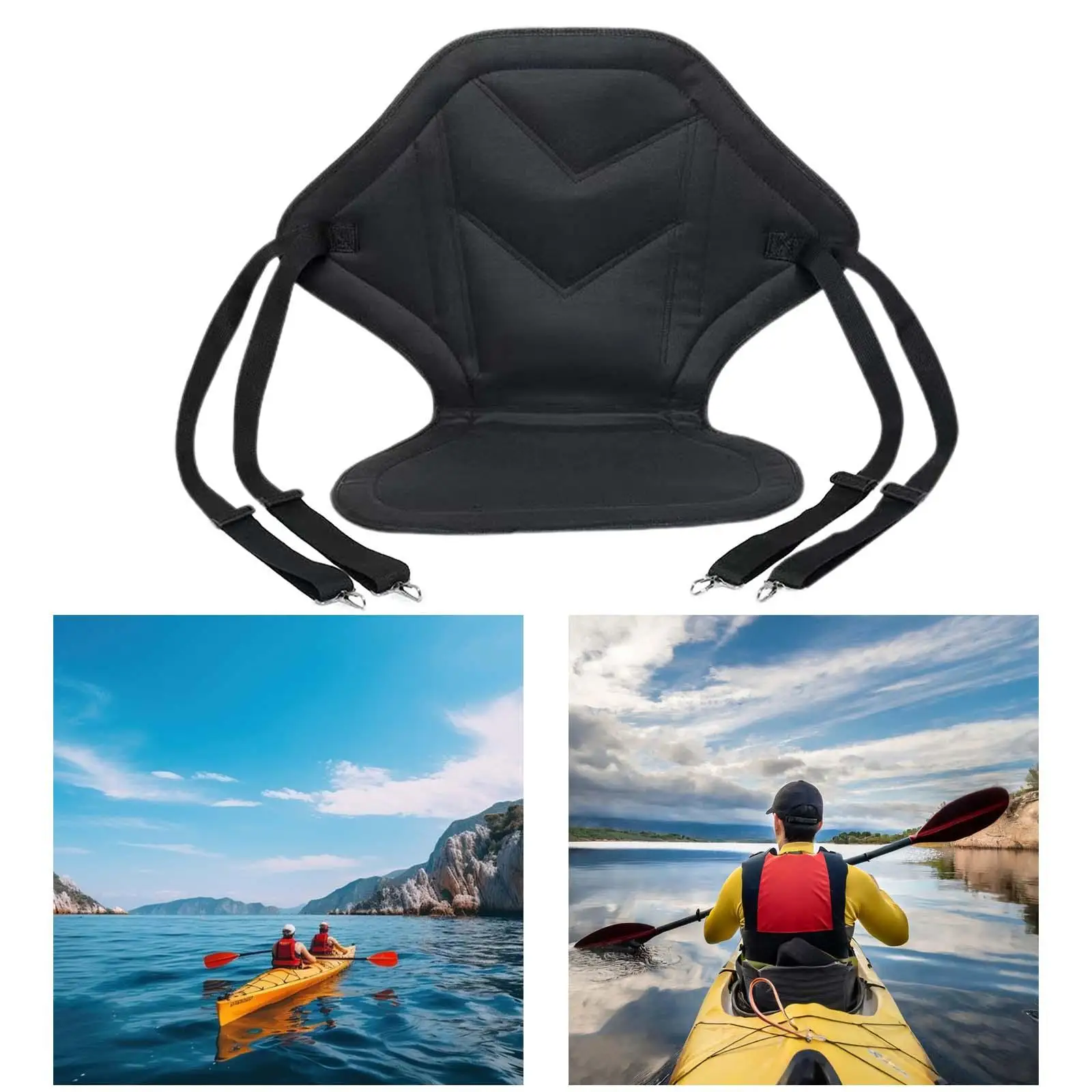 Kayak Seat with Backrest Attachment Comfortable Stand up Paddleboard Seat for Inflatable Boats Fishing Drifting Canoeing Rafting