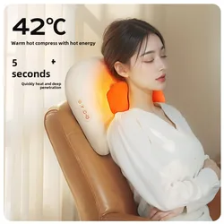 JAIYORL Trapezius Electric Massage Pillow Wireless Car And Home Massager Heating Waist Neck Leg Cervical Shiatsu Kneading