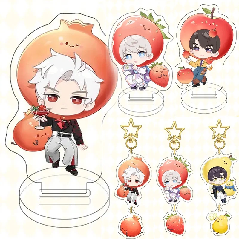 Game Love and Deepspace Pomegranate Fruit Xavier Zayne Rafayel Sylus Acrylic Stand Doll Mini Figure Model Plate Badge Keychains