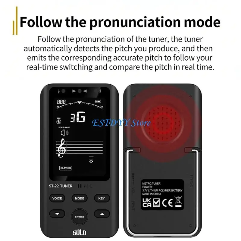 

G6DE Brass Instrument Tuner Rechargeable Metronome Tone Generator Tuners Enduring