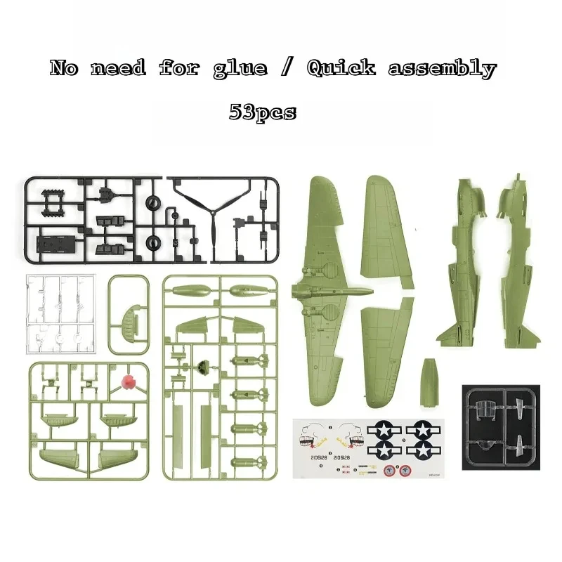 1/48 P-40 Fighter Jet China Flying Tigers Glue Free WWII Aircraft P40 Plastic Assemble Model for Collect Ornaments - view 2