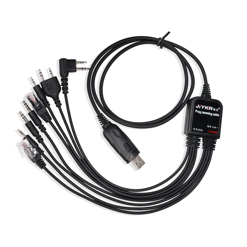 

New Radio 8 in 1 USB Programming Cable for Baofeng Kenwood TYT QYT Motorola AXU4100 Yaesu icom Walkie Talkie Car CD