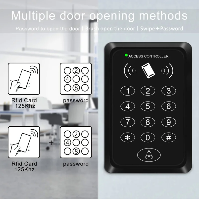 

125khz Card Access Control System Safe Electronic Gate Opener Garage Digital Keypad Eletric Magnet RFID Smart Door Lock Keyboard