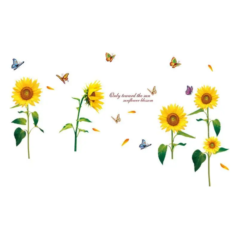 No Residue DIY Purple Lavender Wall Stickers Self-adhesive Flower Butterfly Decals for Rental Home Living Room Wall Decor