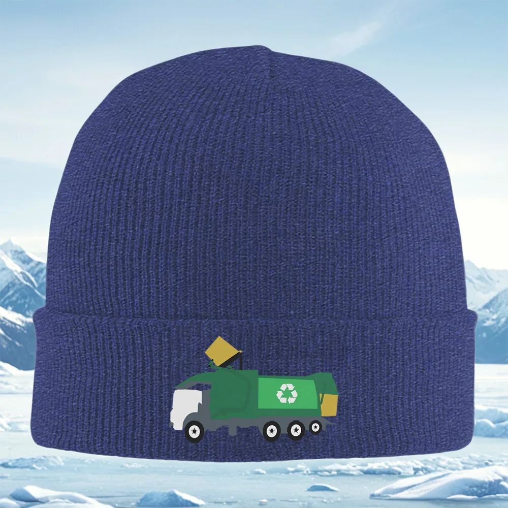 إعادة تدوير الرمز على شاحنة خضراء الرجال النساء للجنسين محبوك قبعة قبعة صوفية قبعة الشتاء الحرارية الدافئة عيد الميلاد ركوب الدراجات في الهواء الطلق Hik #4