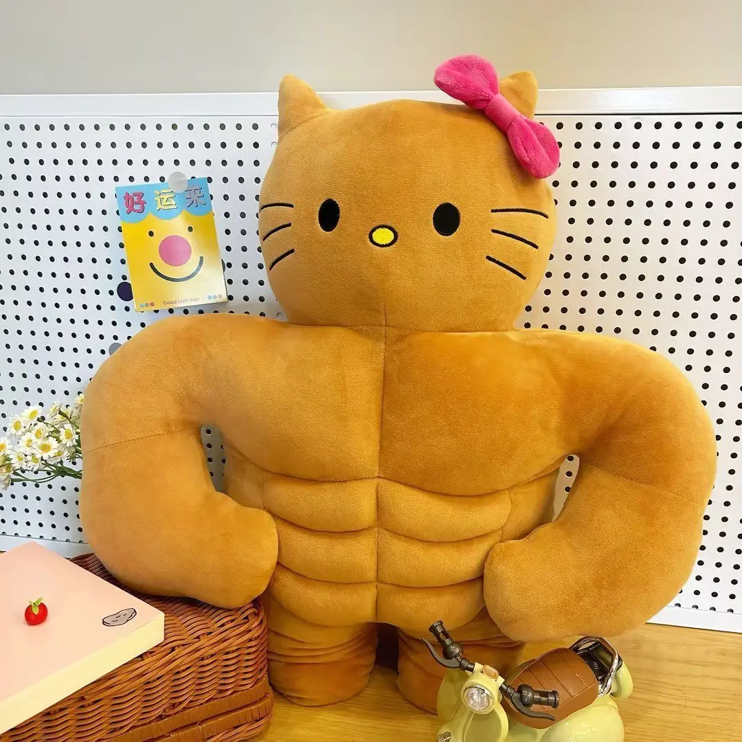

Muscle Hello Kitty Plush Toy Doll - Funny Cute Soft Bed Pillow Creative Gift for Girls Kids Birthday Christmas Party Guft Toys