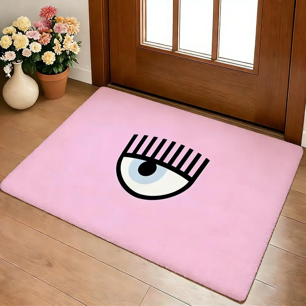 Luxury Logo C-chiara F-ferragni Floor Mat Cozy Flannel Soft Thick Non-Slip Mat For Living Room Bedroom Kitchen Decor Rugs