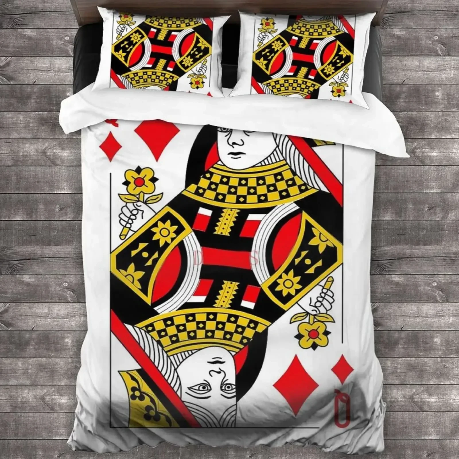 Poker King Queen Duvet Cover Modern Card Game Bedding Set Gamer Playing Comforter Cover Gambling Athletics Polyester Quilt Cover