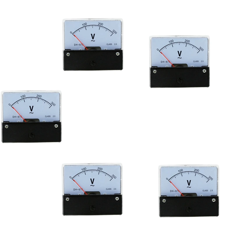 5X Rectangle AC 0-300V Gauge Analog Voltage Panel Meter Voltmeter DH670