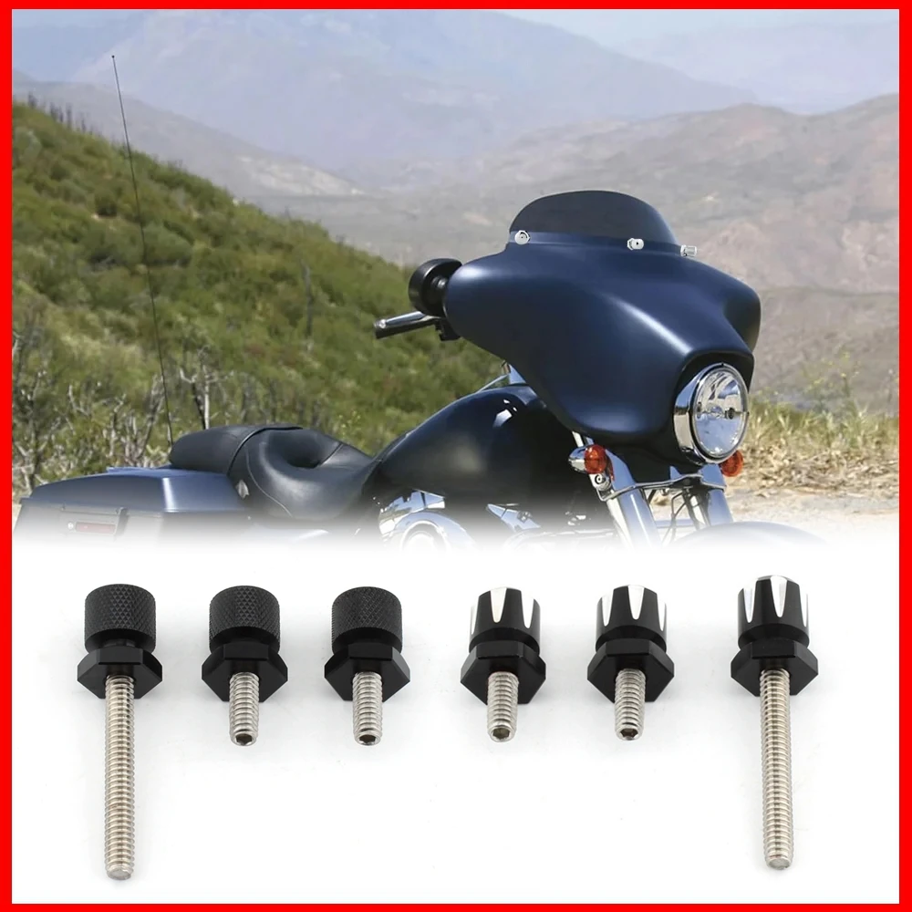 

3xВин для отделки лобового стекла мотоцикла, болт для ветрового стекла, черный/хромный для Harley Touring Street Electra Glide FLHX 14-UP