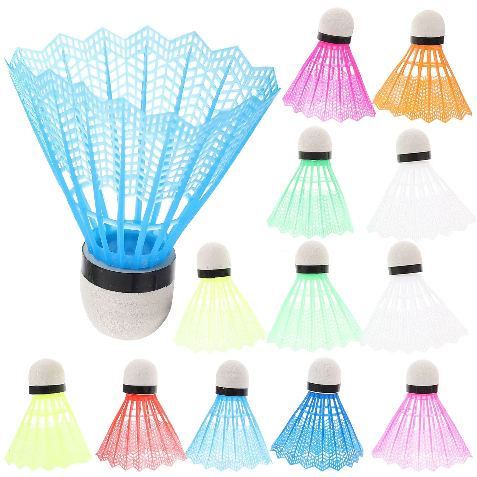 20Pcs Plastic Shuttlecocks Badminton Ball for Kids Beginners Family Play Outdoor Training Fitness Entertainment Sturdy Bounce
