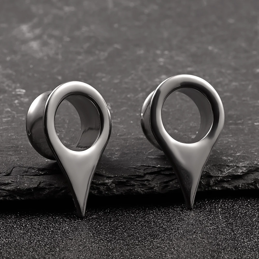 Vanku 2PCS 316 Stainless Steel Ear Gauges Tunnels Plugs Piercing Stretcher Studs Women Men Body Jewelry Expansion