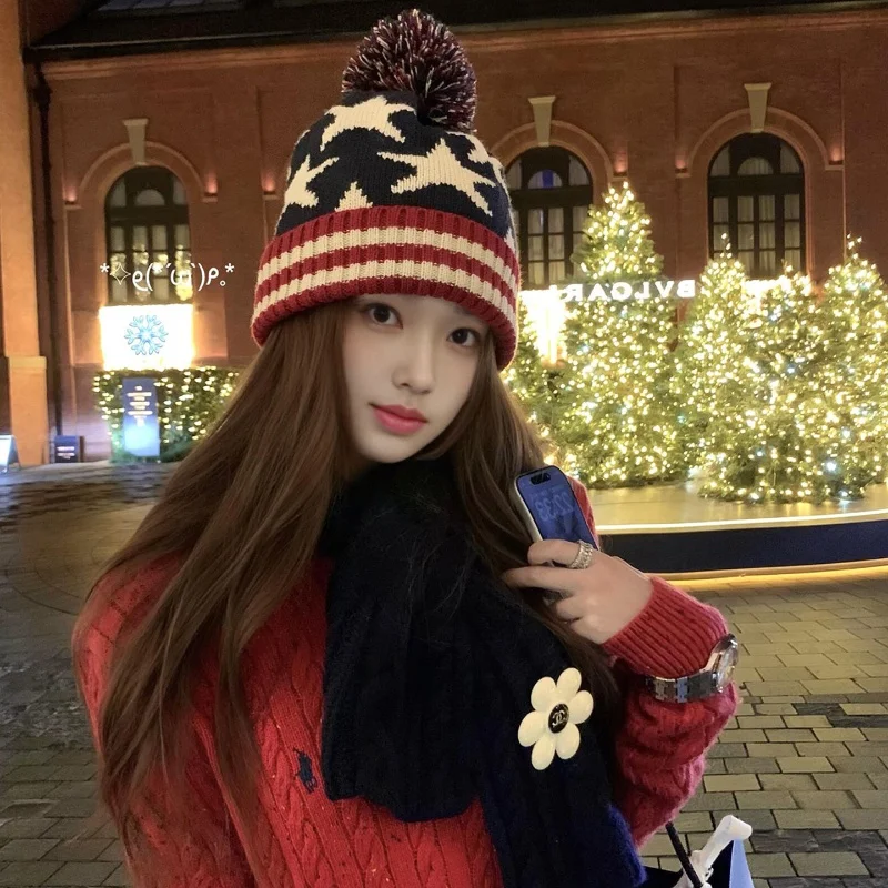 Hoods for Men Women Korean Edition Atmosphere Knitted Knitted Wool Hat Autumn Winter Warmth Cold Hat Christmas Dressing Travel