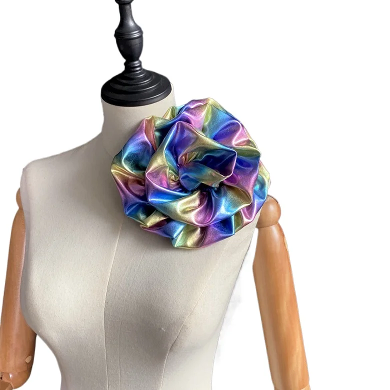 Little Fairy Imitation Leather Colorful Super Large Flower Brooch Performance  Fashion Show Flower Accessories Pins Corsage