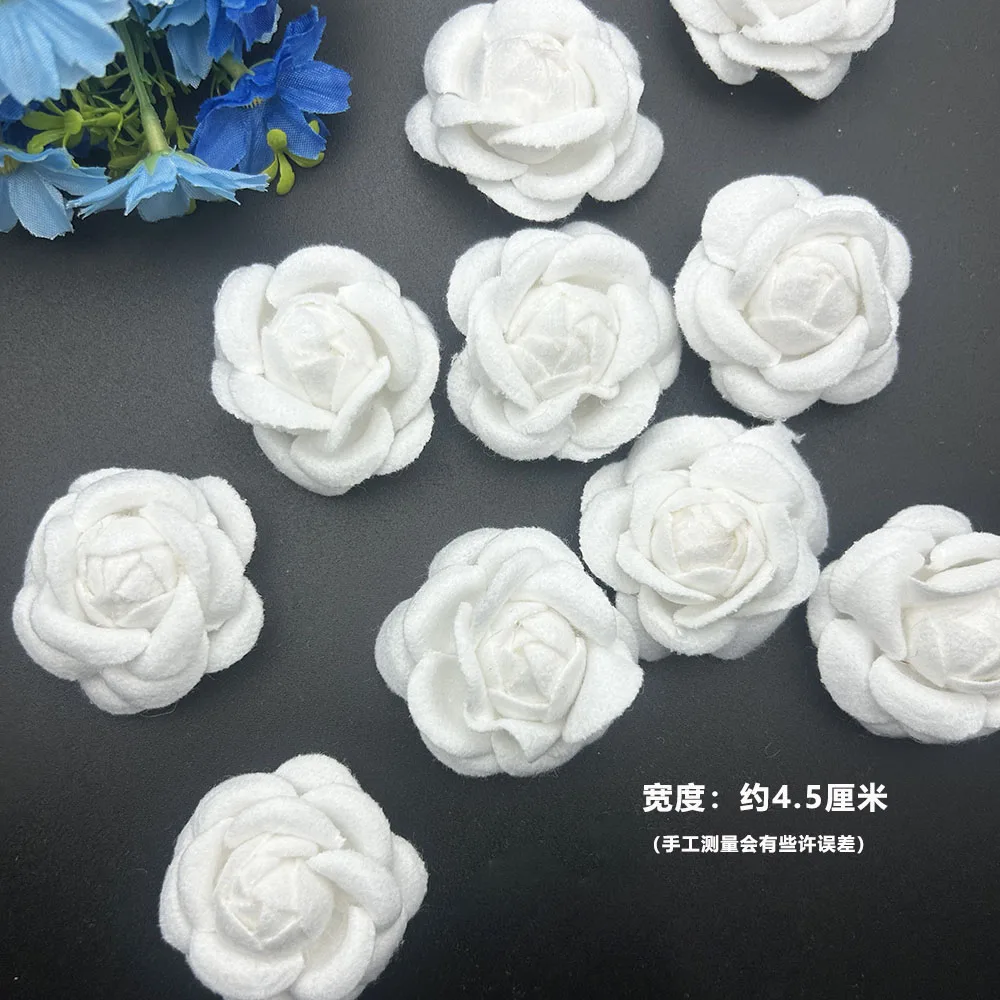 50pcs/Lot 3d Lace Small Flower Accessories With Beads And Rhinestones DIY Dress Clothing Hats Shoes Shirts Wedding