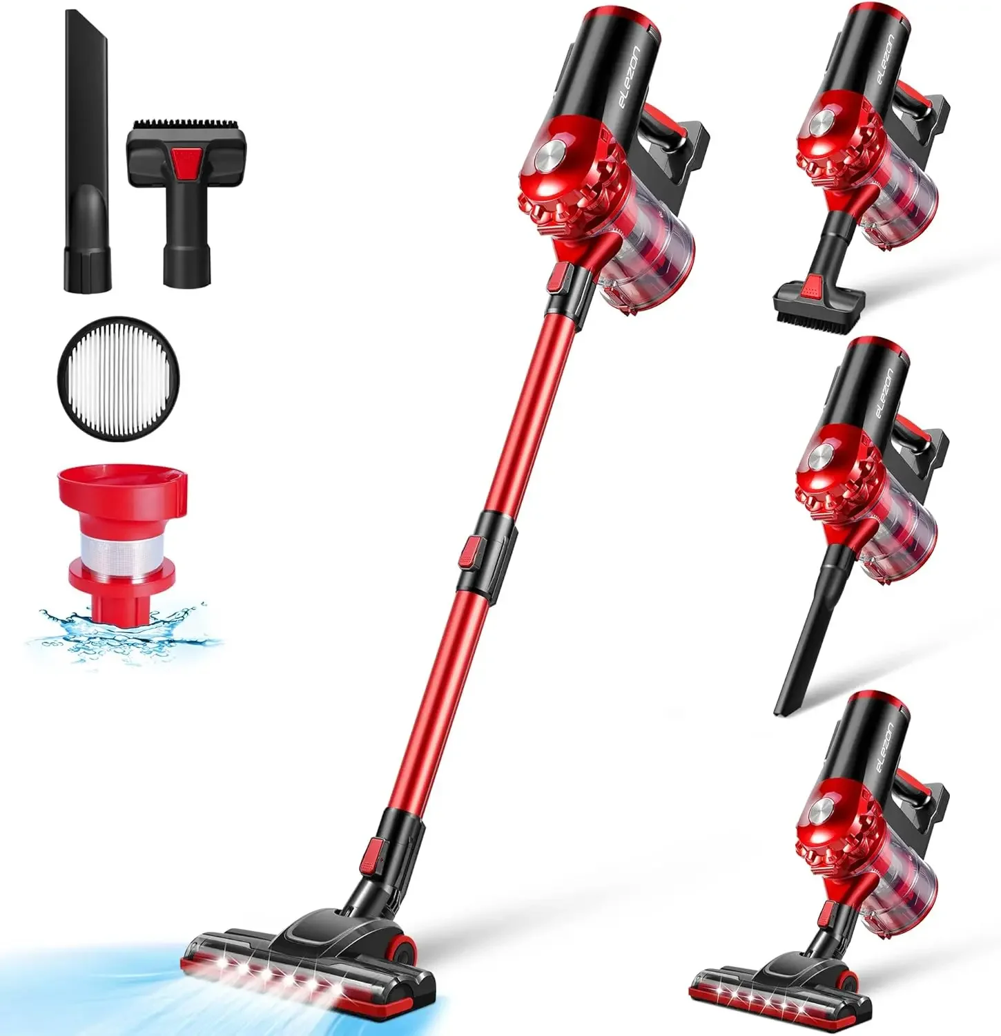 

For A200 Cordless Vacuum Cleaner Rechargeable, Powerful Multi Cyclone Bagless Vacuum with HEPA Filter, Lightweight Portable