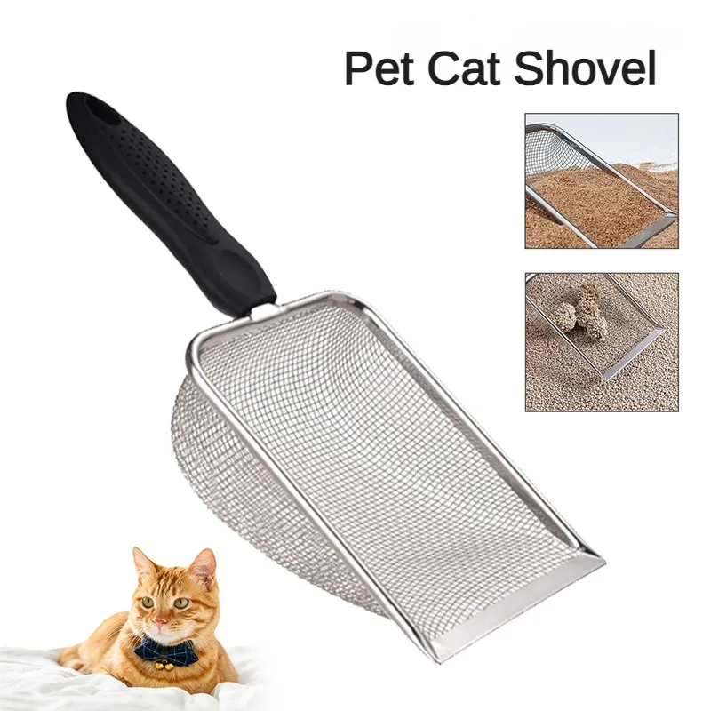 Metal Cat Litter Shovel Stainless Steel Small Hole Durable Lizard Supplies Pet Cleaning Shovel Cat and Dog Garbage Cleaning Tool