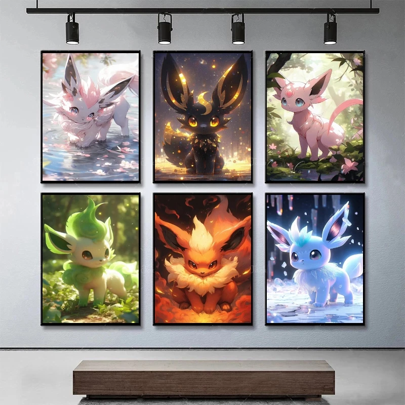 Canvas Printing Pokemon Umbreon Modern Home Children Gifts High Quality Art Kid Action Figures Wall Stickers Decorative