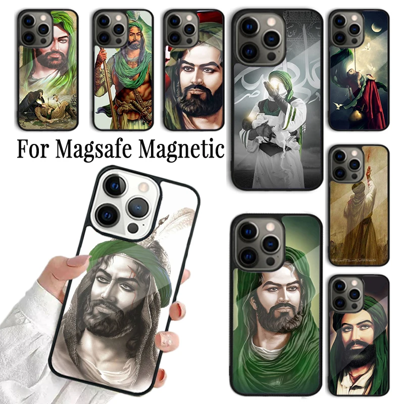 

Coque Phone Case For iPhone 16 15 14 13 12 Mini 11 Pro Max Plus Magsafe Magnetic Wireless Charging Cover Imam Hussain Shia Ali