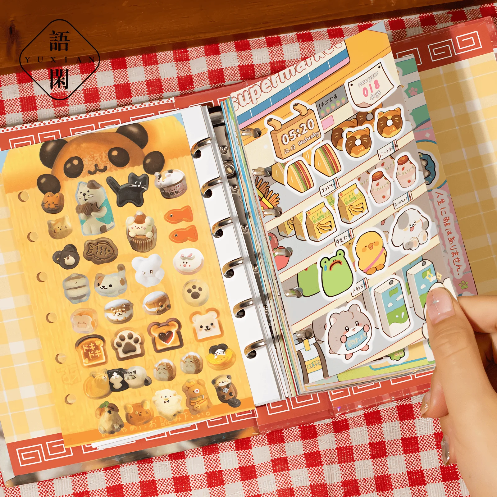 60P Cute Loose-Leaf Retro Japanese Sticker Book Kawaii Die-Cut Stickers for DIY Crafts, Journaling, and Card Collection