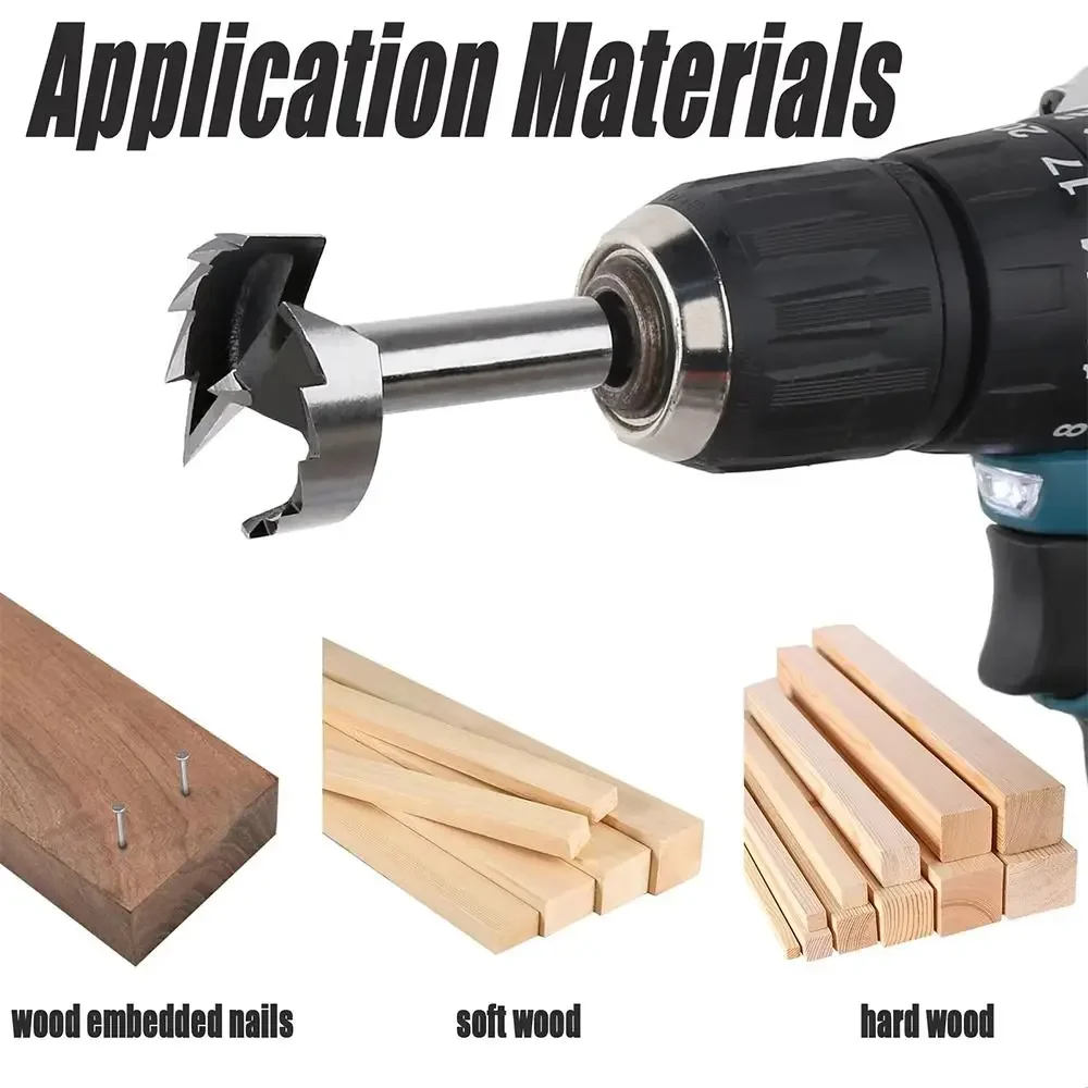 8-35mm Forstner High Carbon Steel Boring Drill Bits Hex Shank Multi-Tooth Flat Wing Drill Wood Hole Opener Woodworking Tool - view 3