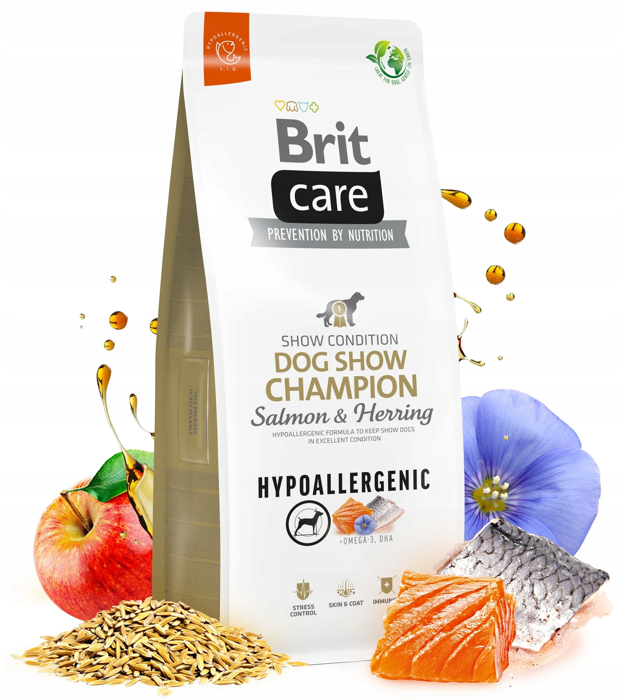 BRIT Care Hypoallergenic Dog Show Champion Salmon & Herring-dry Dog Food-12 كجم #1