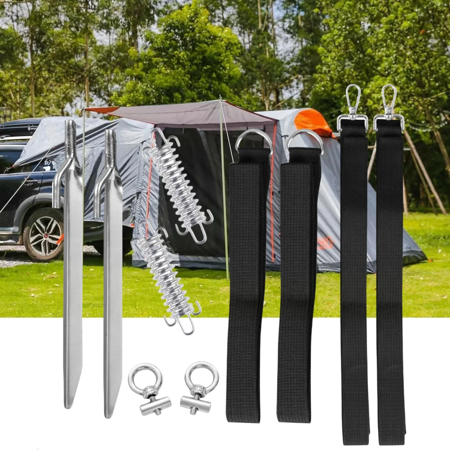 

A set Caravan Tent Windproof Fixed Set Tightener Fastening Wind Rope for Awnings Outdoor Camping Caravan accessories